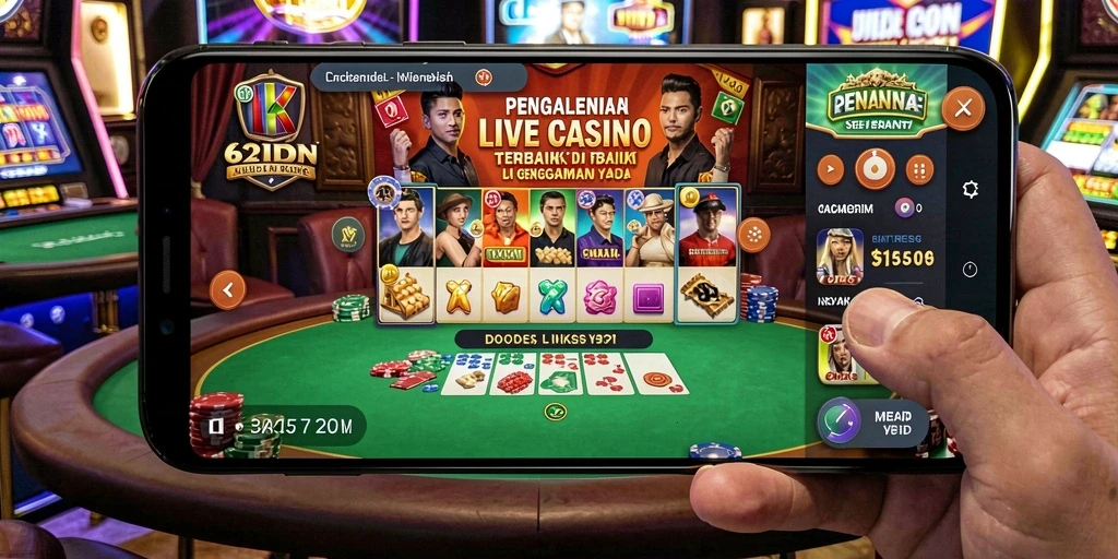 Tampilan gameplay Live Casino yang seru dan interaktif di 62IDN.