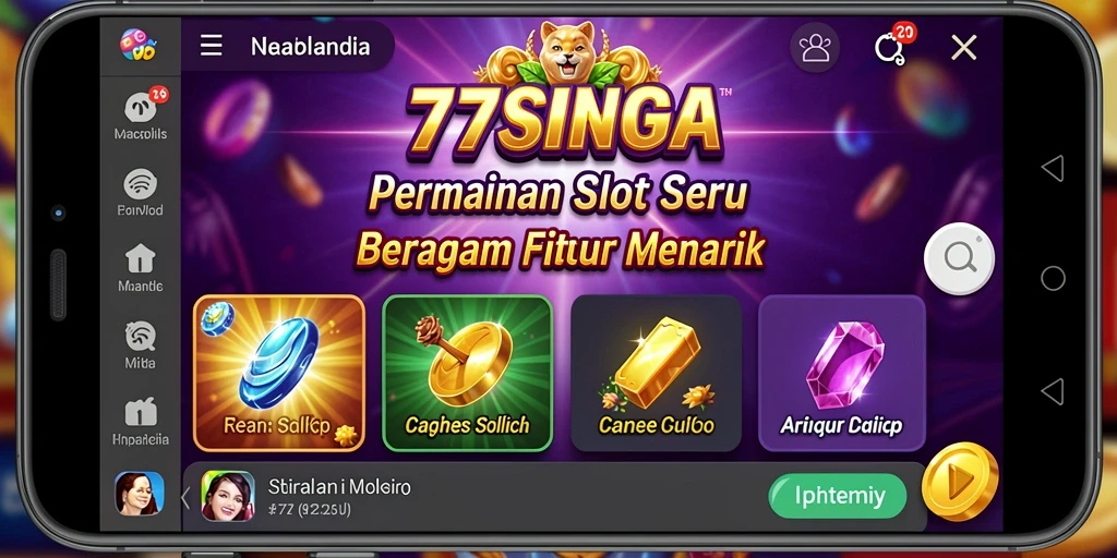Tampilan menarik gameplay Slot di 77SINGA