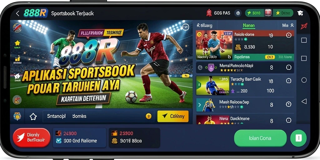 Tampilan utama gameplay 888R dengan opsi taruhan olahraga.