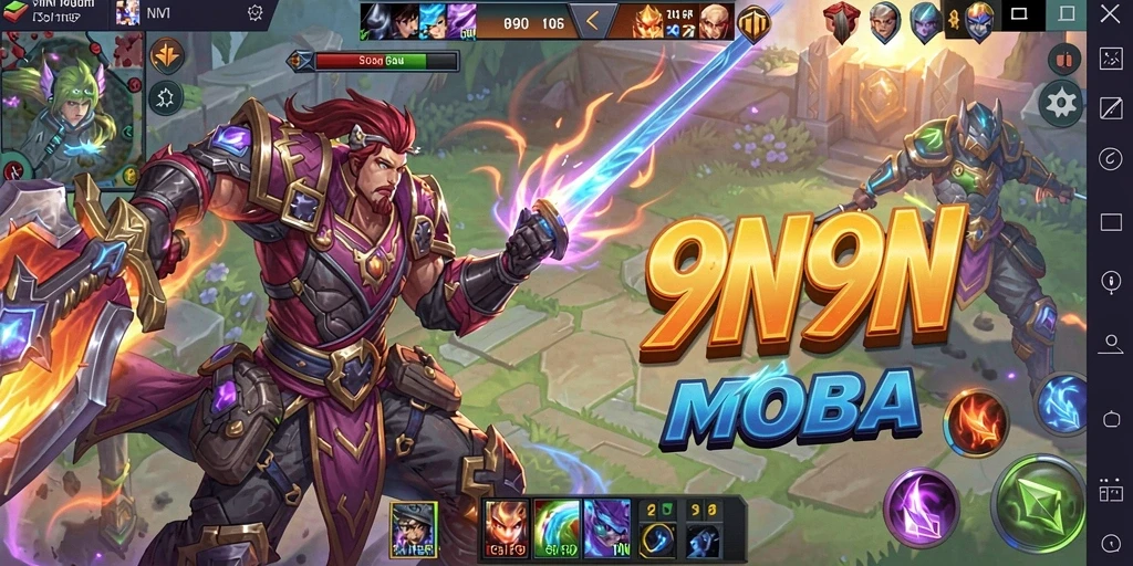 Tampilan menarik dari gameplay 9N9N saat pertarungan pecah.