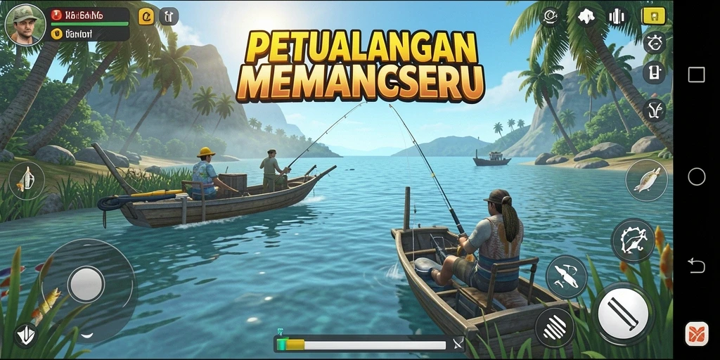 Gameplay D06 yang mendebarkan saat menangkap ikan.