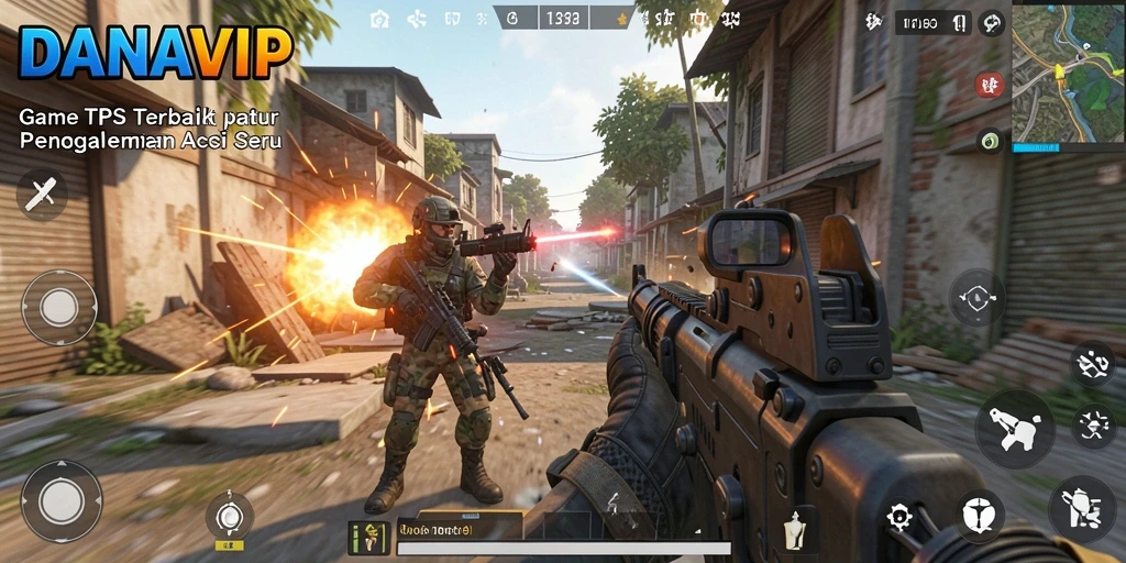Tampilan gameplay seru dari DANAVIP yang penuh aksi tembak-menembak.