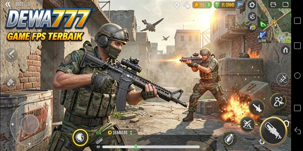 Tampilan gameplay seru di DEWA777 dengan aksi FPS mendebarkan.