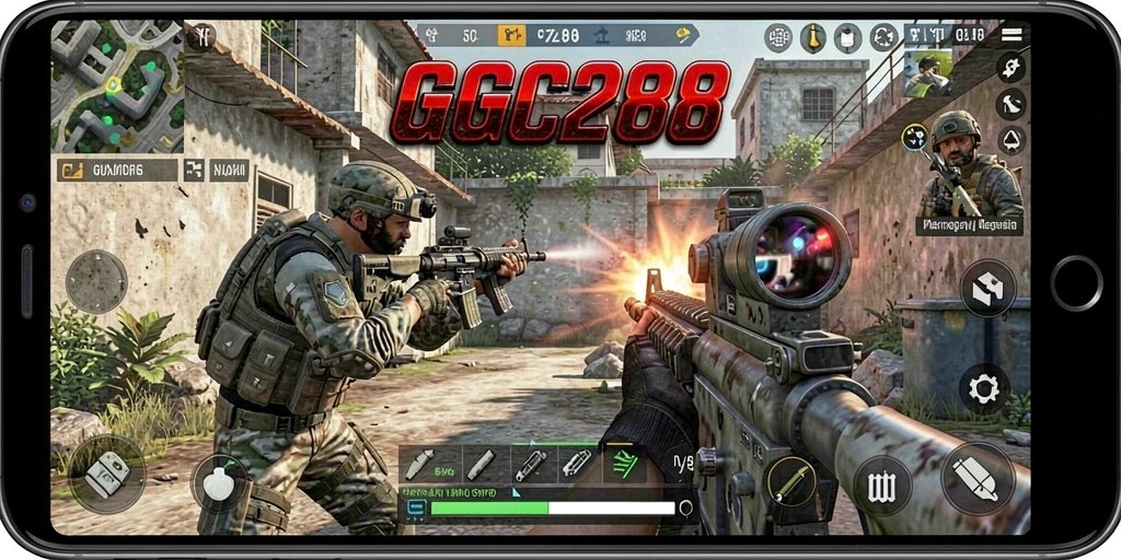 Tampilan gameplay GG288 yang mendebarkan dalam pertarungan FPS.