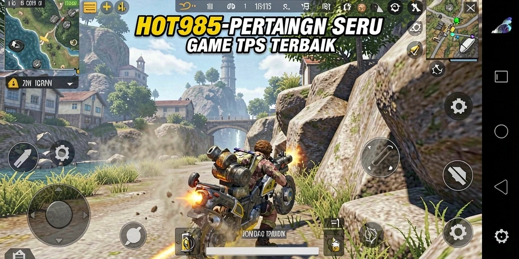 Screenshot gameplay HOT985 menampilkan aksi seru dalam pertarungan TPS.