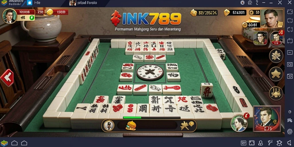 Screenshot gameplay INK789 menampilkan momen seru bermain Mahjong.