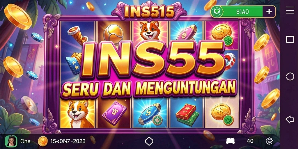 Screenshot gameplay INS55 menunjukkan slot yang menarik dan interaktif.