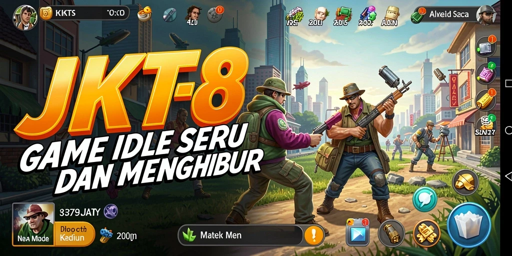 Screenshot gameplay JKT8 menampilkan karakter yang sedang berkembang.