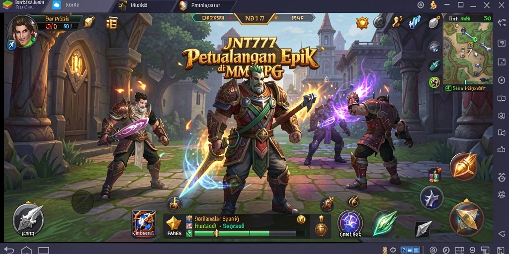 Tampilan gameplay seru dalam dunia MMORPG JNT777.
