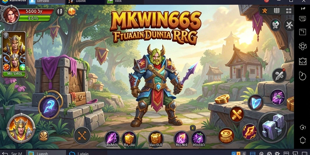 Screenshot gameplay MKWIN666 yang menunjukkan pertarungan epik dan karakter fantastis.