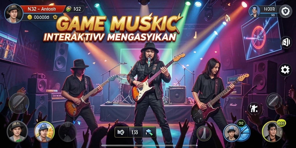 Screenshot N32 menampilkan pemain menikmati gameplay musik yang interaktif.