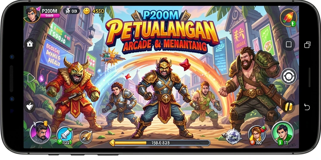 Tampilan gameplay P200M yang penuh aksi dan tantangan seru.