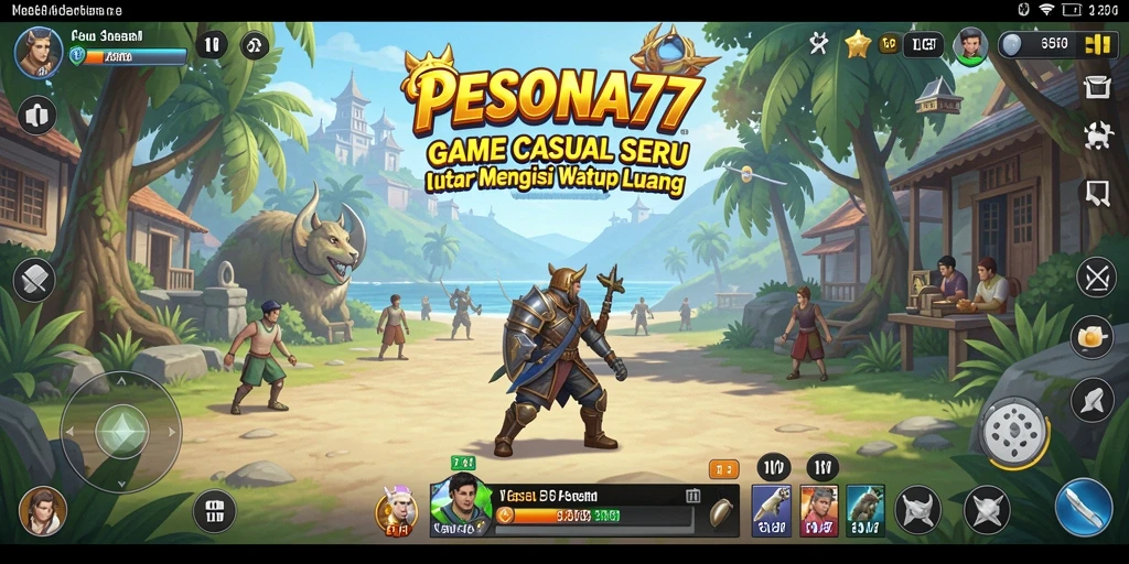 Screenshot utama PESONA77 menampilkan gameplay seru dalam suasana permainan Casual.