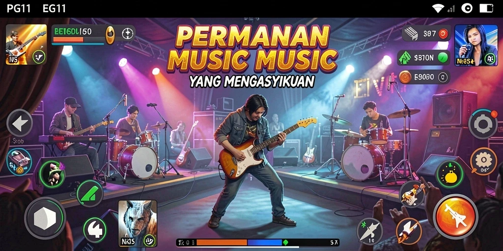 Screenshot PG11 menampilkan gameplay musik yang menyenangkan dan interaktif.