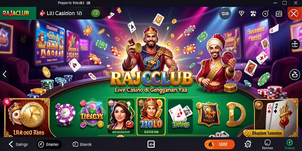 Tampilan gameplay nyata RAJACLUB dengan dealer profesional.