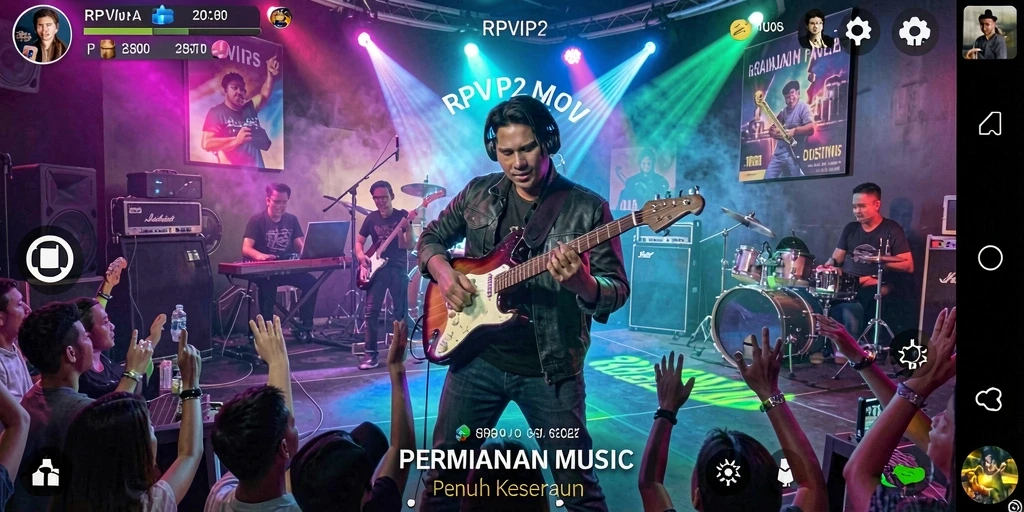Tampilan screenshot dari gameplay RPVIP2 yang menampilkan keseruan bermain musik.