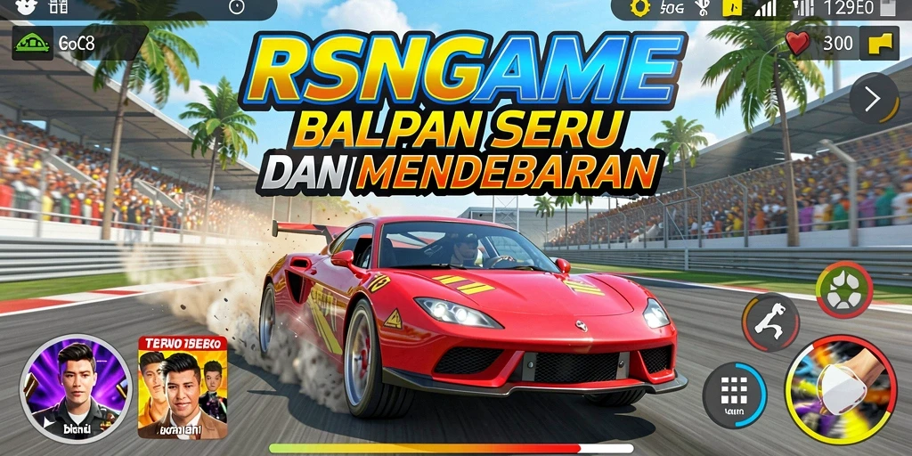 Tampilan gameplay RSNGAME yang seru dan mendebarkan dalam balapan.