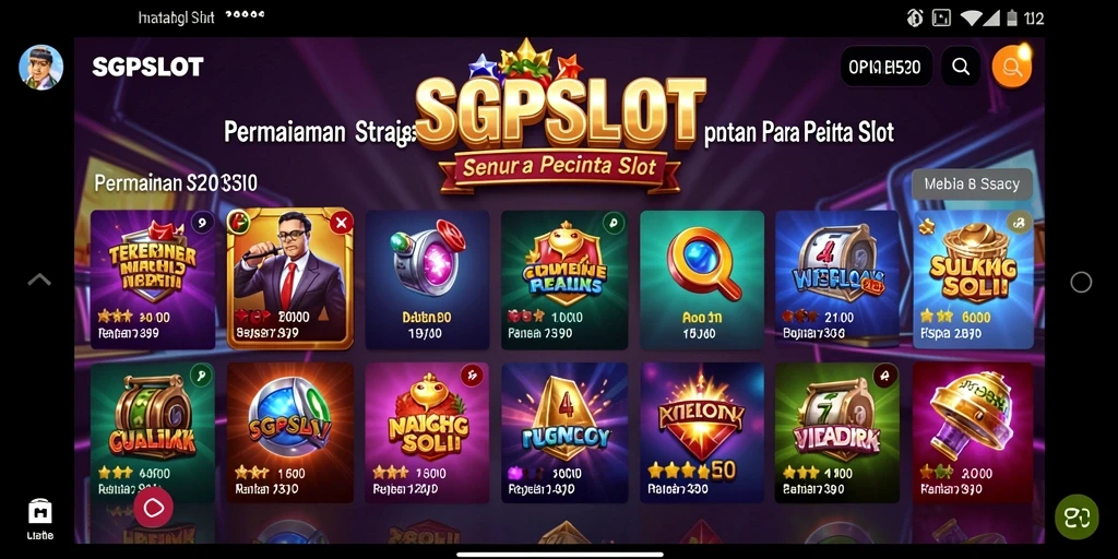 Tampilan gameplay utama SGPSLOT yang penuh warna dan menarik.
