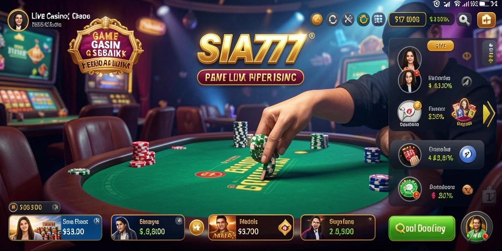 Screenshot utama SIA777 menampilkan gameplay Live Casino yang menarik.