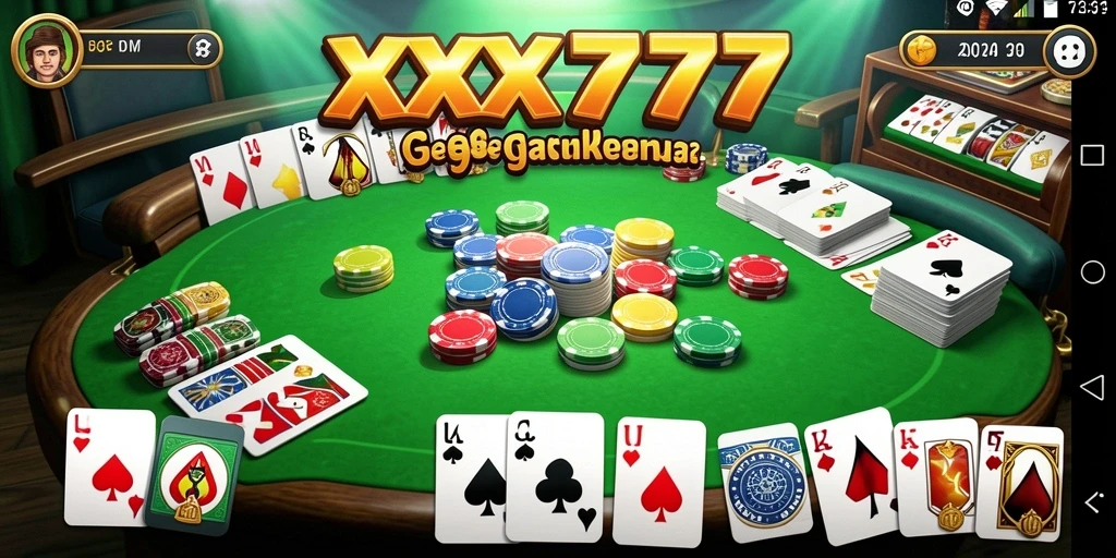 Tampilan gameplay XXX777 dengan suasana Gaple yang menarik.
