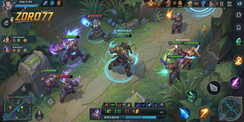 Tampilan gameplay menarik di ZORO77 dengan aksi MOBA yang intens.